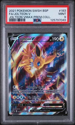 2021 POKEMON SWSH PREMIUM COLLECTION PROMO #183 FULL ART/JOLTEON V PSA 9 - Image 1
