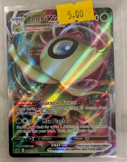 Pokemon TCG CELEBI VMAX Sword & Shield Chilling Reign 008/198 Holo Ultra Rare - Image 1