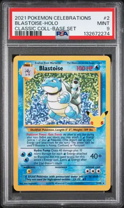 2021 POKEMON CELEBRATIONS CLASSIC COLL #2 BLASTOISE-HOLO PSA 9 - Image 1