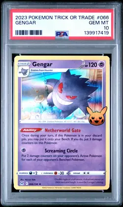 2023 POKEMON TRICK OR TRADE #066 GENGAR PSA 10 - Image 1