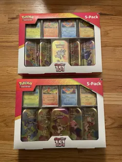 Pokemon TCG Lot of (2) Scarlet And Violet 151 Mini Tins 5 Pack Costco Bundle - Image 1