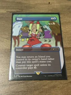 Daze 1934 Borderless Non Foil SpongeBob Secret Lair MTG Near Mint - Image 1