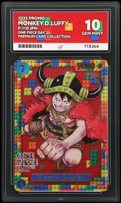 2025 One Piece Monkey D. Luffy P-110 One Piece Day 25 Promo Japanese ACE 10 💎 - Image 1
