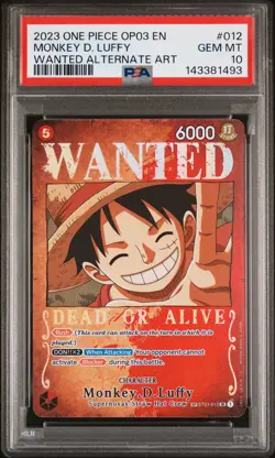 2023 ONE PIECE OP03-PILLARS OF STRENGTH #012 MONKEY D. LUFFY PSA 10 - Image 1