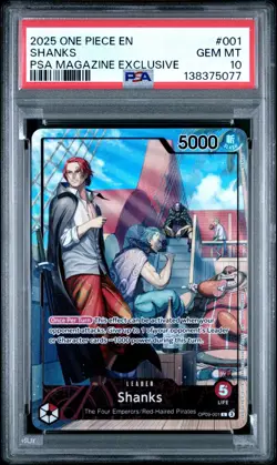 One Piece Promos #001 Shanks PSA Magazine Exclusive PSA 10 - Image 1