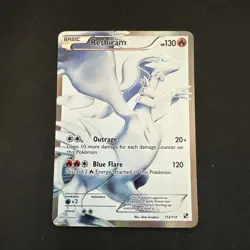 Reshiram 113/114 Ultra Rare Full Art Pokemon Card English Black& White TCG CCG - Image 1