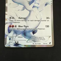 Reshiram 113/114 Ultra Rare Full Art Pokemon Card English Black& White TCG CCG - Image 3
