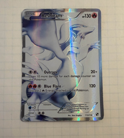 Pokemon TCG Reshiram Full Art Holo Card 113/114 Black White - Image 1