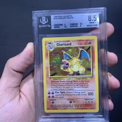 Charizard Holo 4/102 BGS 8.5 PSA Base Set WOTC Pokemon 1999 Unlimited - Image 3