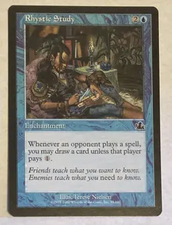 MTG - Rhystic Study (45/144) - Prophecy - LP - Image 1