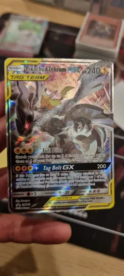 Pokemon TCG Pikachu And Zekrom GX Promo SM168 Tag Team Full Art Near Mint - Image 4