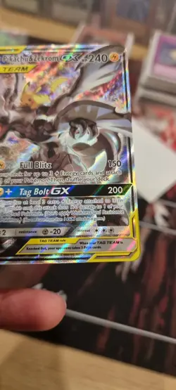 Pokemon TCG Pikachu And Zekrom GX Promo SM168 Tag Team Full Art Near Mint - Image 5