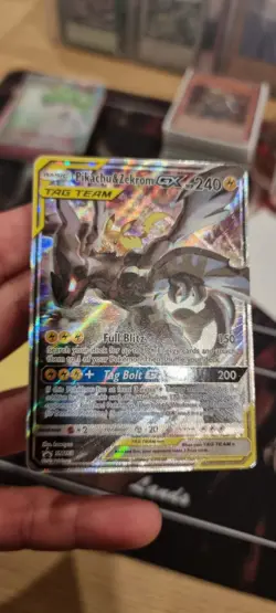 Pokemon TCG Pikachu And Zekrom GX Promo SM168 Tag Team Full Art Near Mint - Image 3