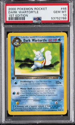 2000 POKEMON ROCKET 1ST EDITION #46 DARK WARTORTLE PSA 10 - Image 1
