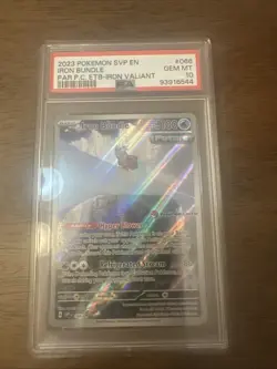 Pokemon Center Stamped Iron Bundle ETB SVP 066 Black Star Promo, PSA 10 - Image 1