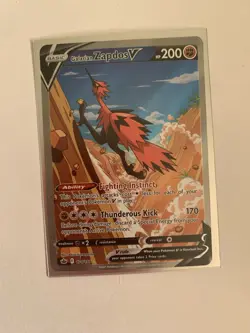 Pokemon TCG Galarian Zapdos v Alternate Art Chilling Reign Card 174/198 - Image 1