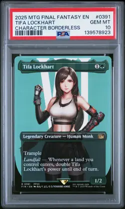 2025 MTG FINAL FANTASY CHARACTER BORDERLESS #0391 TIFA LOCKHART PSA 10 - Image 1