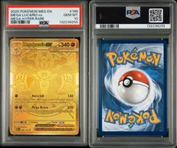 PSA 10 GEM MINT Mega Lucario EX Gold Hyper Rare 188/132 Pokemon Mega Evolution - Image 3