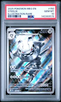 2025 POKEMON MEG EN-MEGA EVOLUTION ILLUSTRATION RARE #150 STEELIX PSA 10 - Image 1