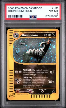 2003 POKEMON SKYRIDGE #H11 HOUNDOOM-HOLO PSA 8 - Image 1