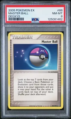2005 POKEMON EX DEOXYS #88 MASTER BALL PSA 8 - Image 1