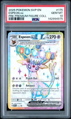 2025 POKEMON PRISMATIC EVOLUTIONS PREMIUM FIGURE COLLECTION ESPEON EX PSA 10 - Image 1