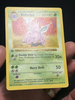 Pokemon TCG Nidorino 037/102 Base Set (Shadowless) 1st Edition - Image 2