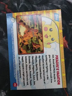 Pokemon card Pikachu's Vacation # 42 by Topps. 1997, 1998. - Image 2