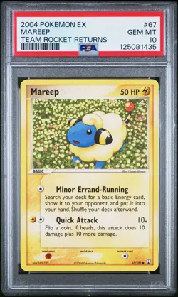 2004 POKEMON EX TEAM ROCKET RETURNS #67 MAREEP PSA 10 - Image 1