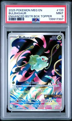 2025 POKEMON MEG EN-MEGA EVOLUTION ENHANCED BOOSTER BOX TOPPER BULBASAUR PSA 9 - Image 1