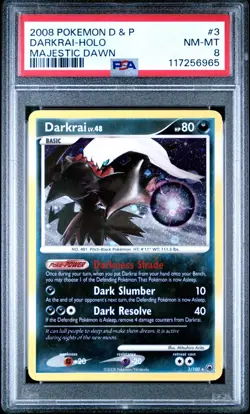 2008 Pokemon Diamond & Pearl Darkrai Holo Majestic Dawn #3 PSA 8 - Image 1