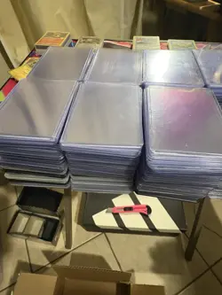 475 Box Full Of Mostly New Some Slight Use TOP LOADERS Lot Pokemon + Sports OBO - Image 3