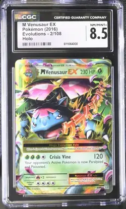 CGC 8.5 M VENUSAUR EX 2/108 XY EVOLUTIONS POKEMON NM/ MINT+ - Image 1