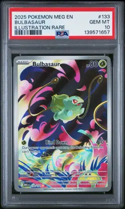 2025 POKEMON MEG EN-MEGA EVOLUTION ILLUSTRATION RARE #133 BULBASAUR PSA 10 - Image 1
