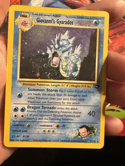 Giovanni's Gyarados 5/132 Gym Challenge Unlimited Holo Pokemon TCG MP/HP SWIRL - Image 1