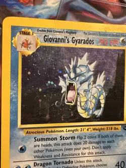 Giovanni's Gyarados 5/132 Gym Challenge Unlimited Holo Pokemon TCG MP/HP SWIRL - Image 3