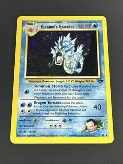 Pokemon TCG Giovanni's Gyarados Holo Swirl 5/132 Gym Challenge - Image 1