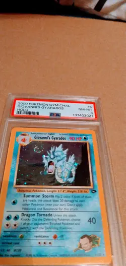 Pokemon TCG Giovanni's Gyarados Holo Swirl 5/132 Gym Challenge PSA 8🔥🔥🔥🔥🔥 - Image 2
