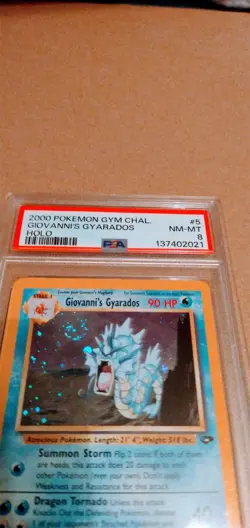 Pokemon TCG Giovanni's Gyarados Holo Swirl 5/132 Gym Challenge PSA 8🔥🔥🔥🔥🔥 - Image 3