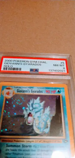 Pokemon TCG Giovanni's Gyarados Holo Swirl 5/132 Gym Challenge PSA 8🔥🔥🔥🔥🔥 - Image 4