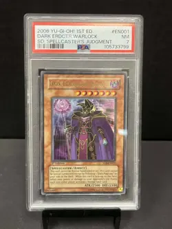 (PSA 7) DARK ERADICATOR WARLOCK 2006 YU-GI-OH 1ST EDITION HOLO SD: SPELLCASTERS - Image 1