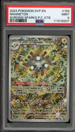 Pokemon Center Stamp Promo Magneton Surging Sparks ETB SVP EN 159 PSA 9 Mint - Image 1