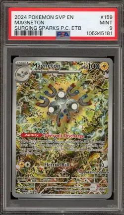 Pokemon Center Stamp Promo Magneton Surging Sparks ETB SVP EN 159 PSA 9 Mint - Image 1