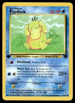 Pokemon TCG Team Rocket 1st Edition #65/82 Psyduck LP+ - Image 1