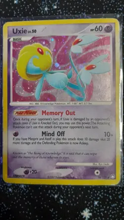Pokemon Uxie LV. 50 Holo Rare D&P Mysterious Treasures 18/123 2007 played swirl - Image 1