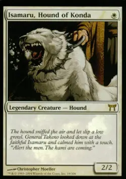 Isamaru, Hound of Konda -Foil Medium Play MTG Champions of Kamigawa - Image 1