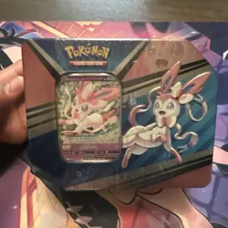 POKEMON TCG SYLVEON V HEROES TIN SPRING 2022 5 BOOSTER PACKS PROMO CARD NEW - Image 1