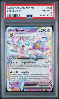 2025 POKEMON PRE EN-PRISMATIC EVOLUTIONS #041 SYLVEON EX PSA 10 - Image 1
