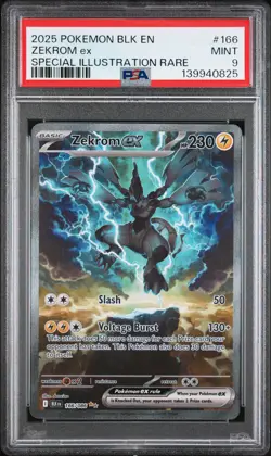 2025 POKEMON BLK EN-BLACK BOLT SPECIAL ILLUSTRATION RARE #166 ZEKROM EX PSA 9 - Image 1
