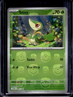 2025 Pokemon Black Bolt Snivy Reverse Holo Master Ball Common #001/086 - Image 1